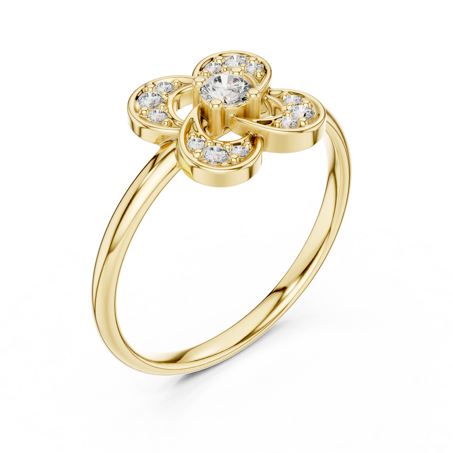 Heliox Seraph Petal Ring | Advanced Diamond Constellation | Luxury Engineered Beyond Temporal Form