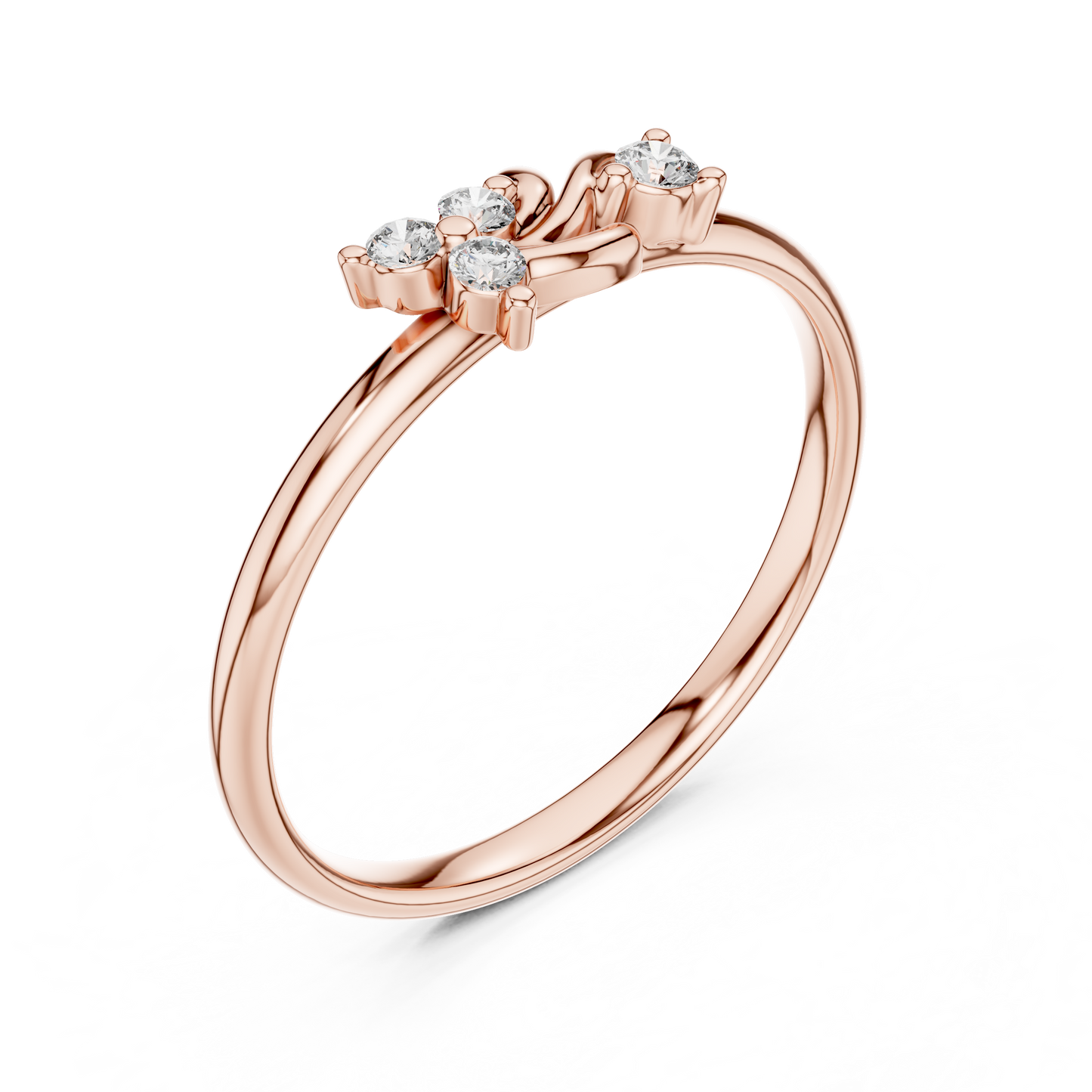 Nova Flow Diamond Ring | Chic Modern Subtle Sparkle | High End Daily Wear Jewelry