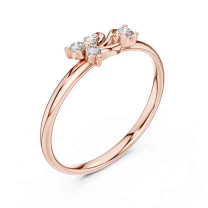 Nova Flow Diamond Ring | Chic Modern Subtle Sparkle | High End Daily Wear Jewelry