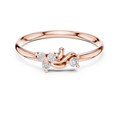 Nova Flow Diamond Ring | Chic Modern Subtle Sparkle | High End Daily Wear Jewelry