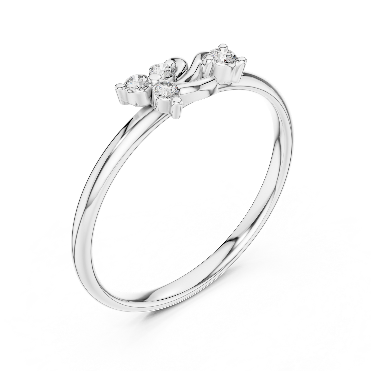 Nova Flow Diamond Ring | Chic Modern Subtle Sparkle | High End Daily Wear Jewelry