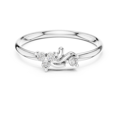 Nova Flow Diamond Ring | Chic Modern Subtle Sparkle | High End Daily Wear Jewelry