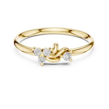 Nova Flow Diamond Ring | Chic Modern Subtle Sparkle | High End Daily Wear Jewelry