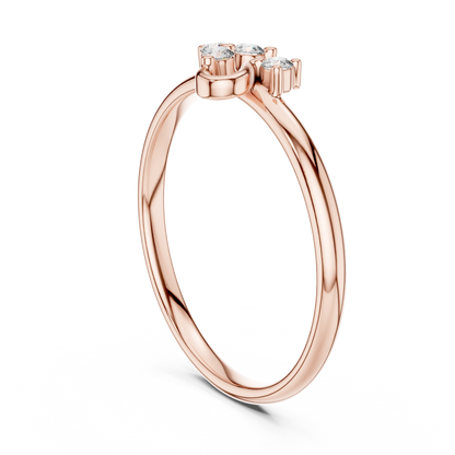Sacred Spark Diamond Ring | Floral Curve Silver Gold Plated  Craft | Luxury Love Symbol Jewelry Collection