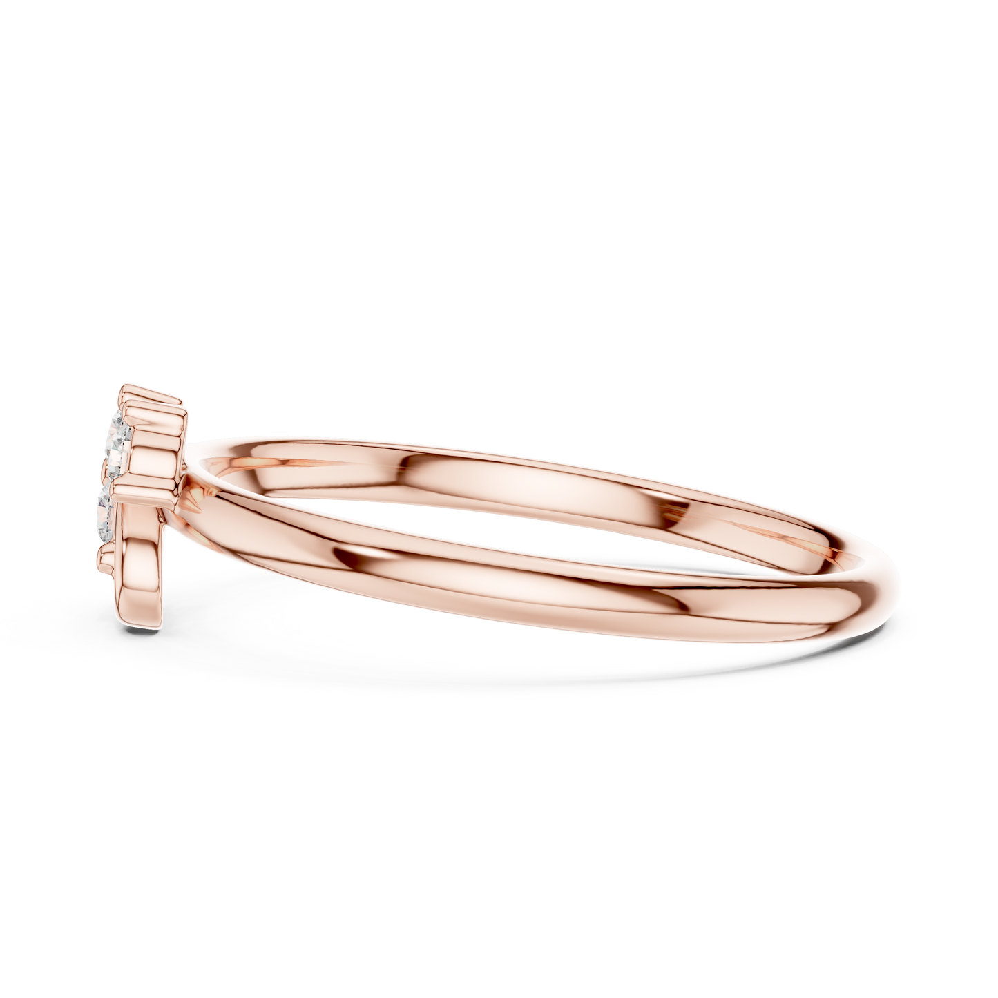 Sacred Spark Diamond Ring | Floral Curve Silver Gold Plated  Craft | Luxury Love Symbol Jewelry Collection