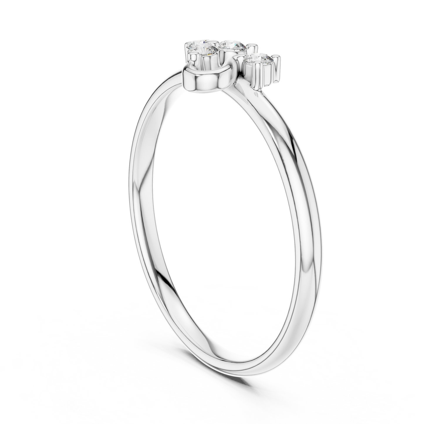 Sacred Spark Diamond Ring | Floral Curve Silver Gold Plated  Craft | Luxury Love Symbol Jewelry Collection