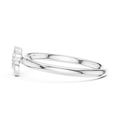 Sacred Spark Diamond Ring | Floral Curve Silver Gold Plated  Craft | Luxury Love Symbol Jewelry Collection
