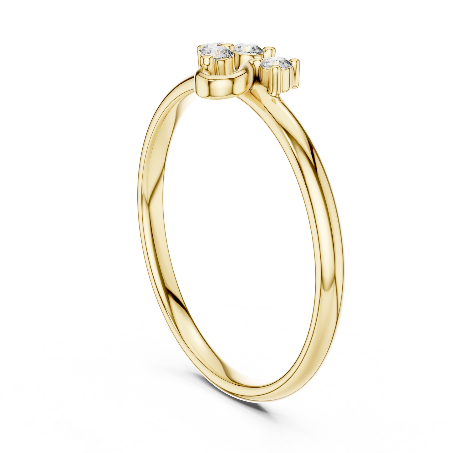 Sacred Spark Diamond Ring | Floral Curve Silver Gold Plated  Craft | Luxury Love Symbol Jewelry Collection