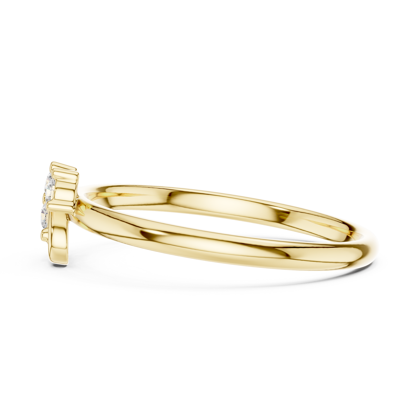 Sacred Spark Diamond Ring | Floral Curve Silver Gold Plated  Craft | Luxury Love Symbol Jewelry Collection