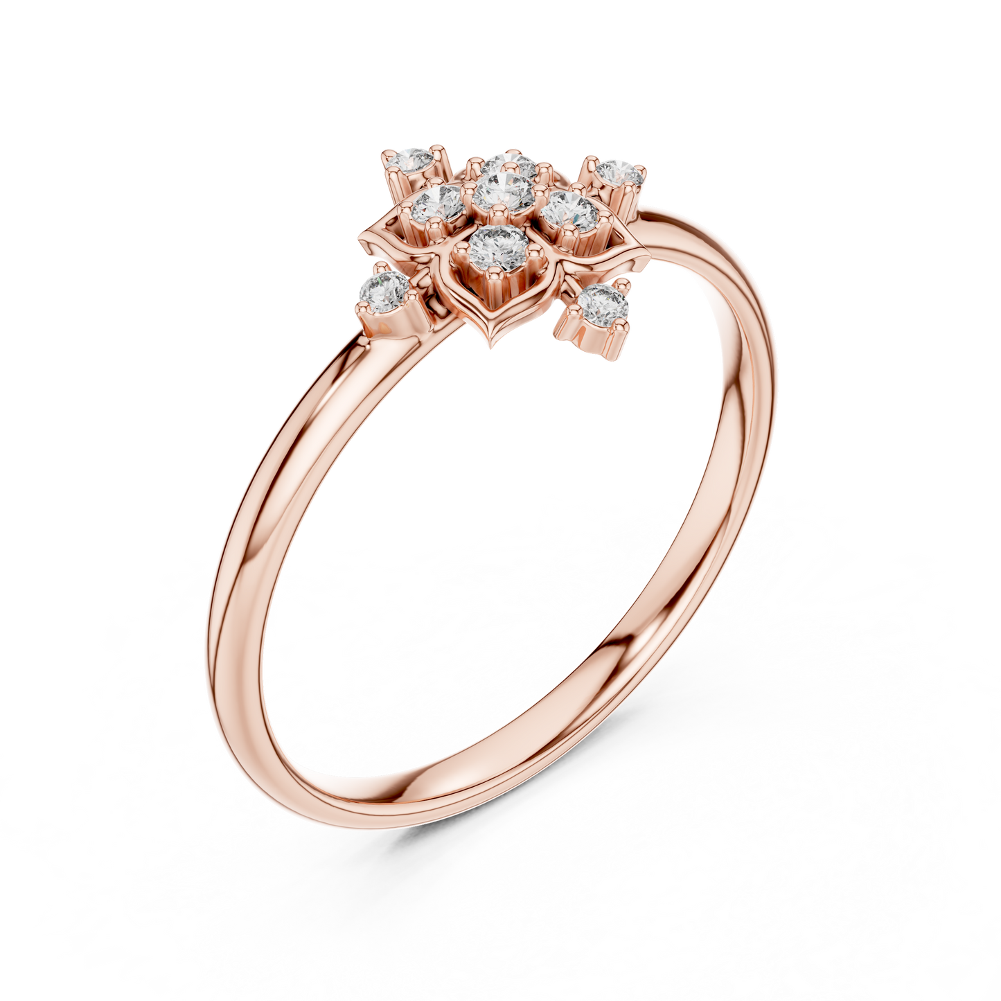Sacred Floral Diamond Ring | Ancient Symbol Power Design | Luxury Gold Spiritual Statement Jewelry