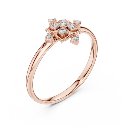 Sacred Floral Diamond Ring | Ancient Symbol Power Design | Luxury Gold Spiritual Statement Jewelry