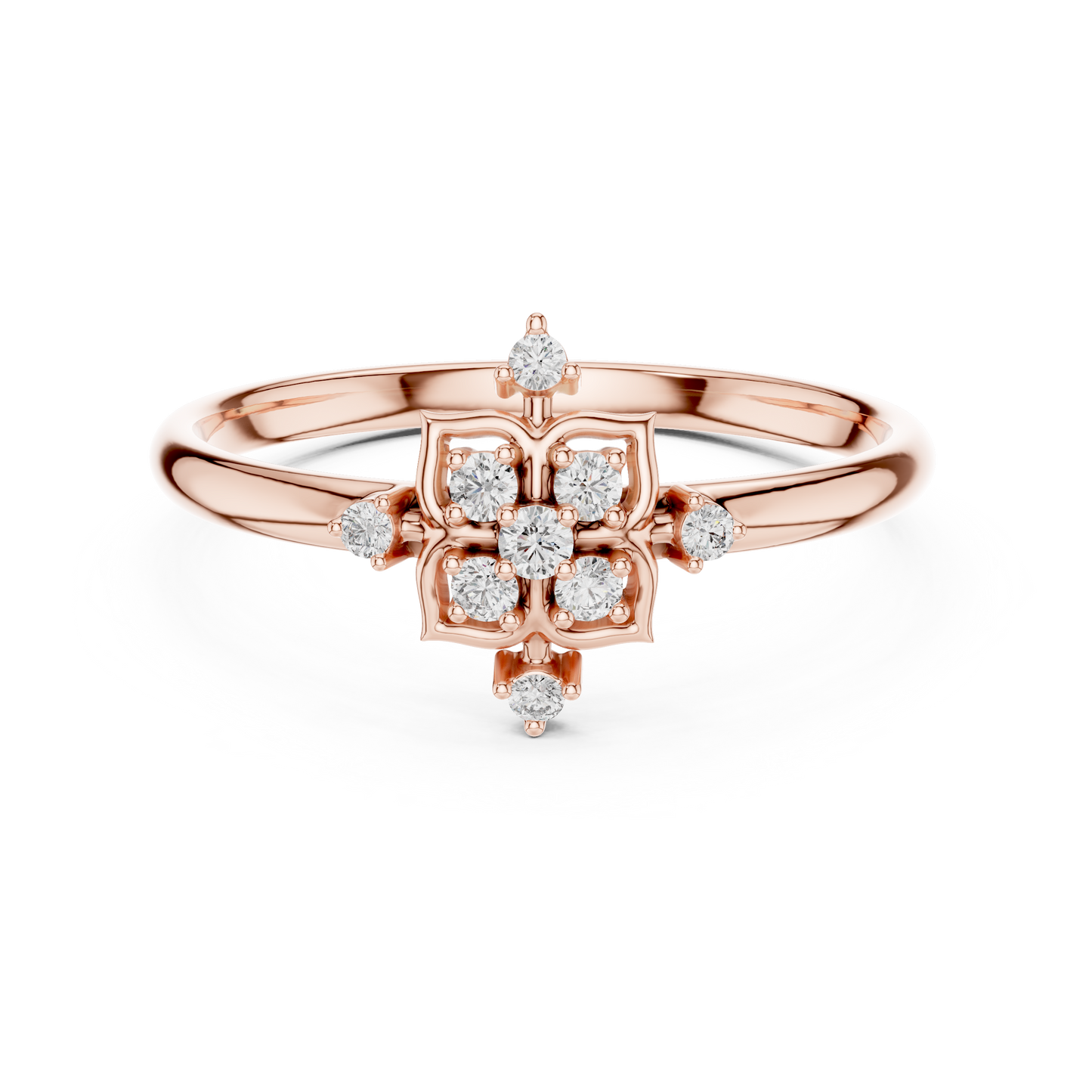 Sacred Floral Diamond Ring | Ancient Symbol Power Design | Luxury Gold Spiritual Statement Jewelry