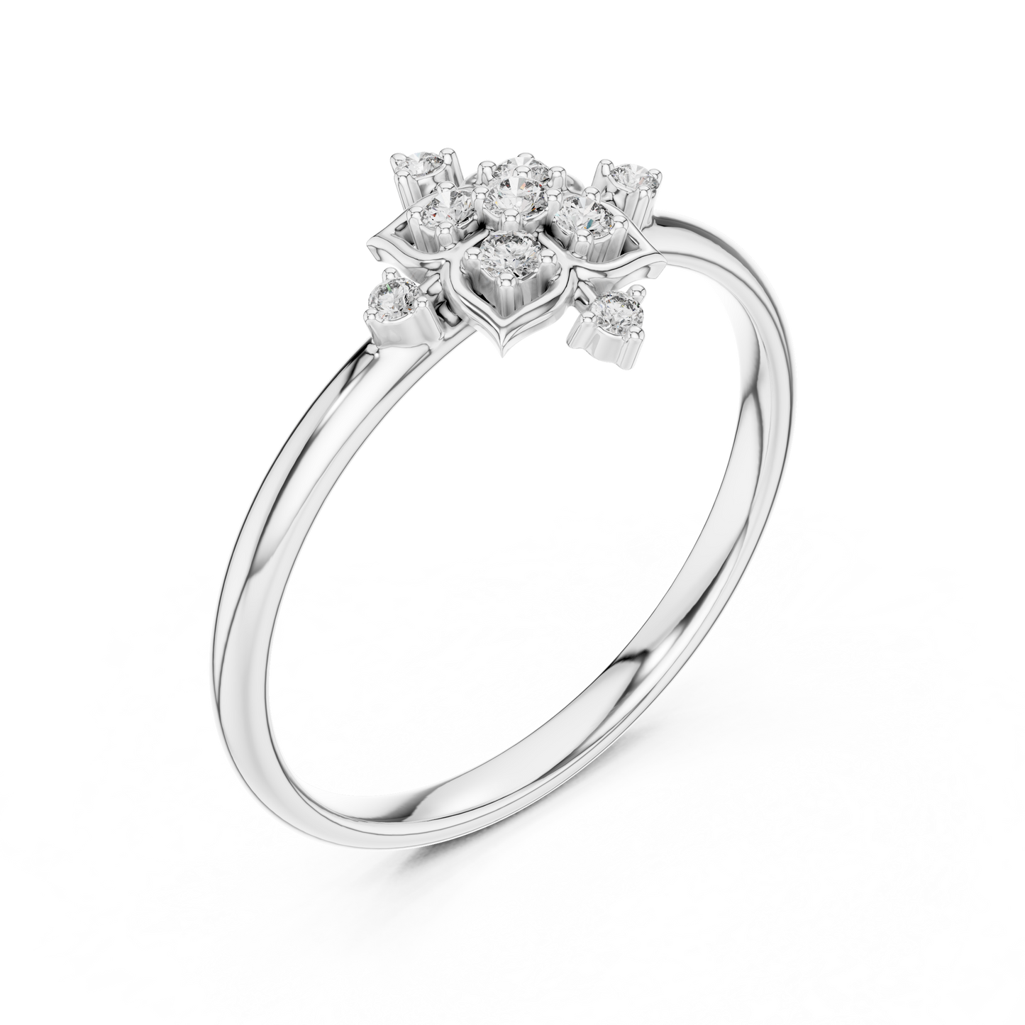 Sacred Floral Diamond Ring | Ancient Symbol Power Design | Luxury Gold Spiritual Statement Jewelry