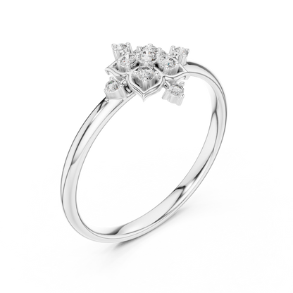Sacred Floral Diamond Ring | Ancient Symbol Power Design | Luxury Gold Spiritual Statement Jewelry