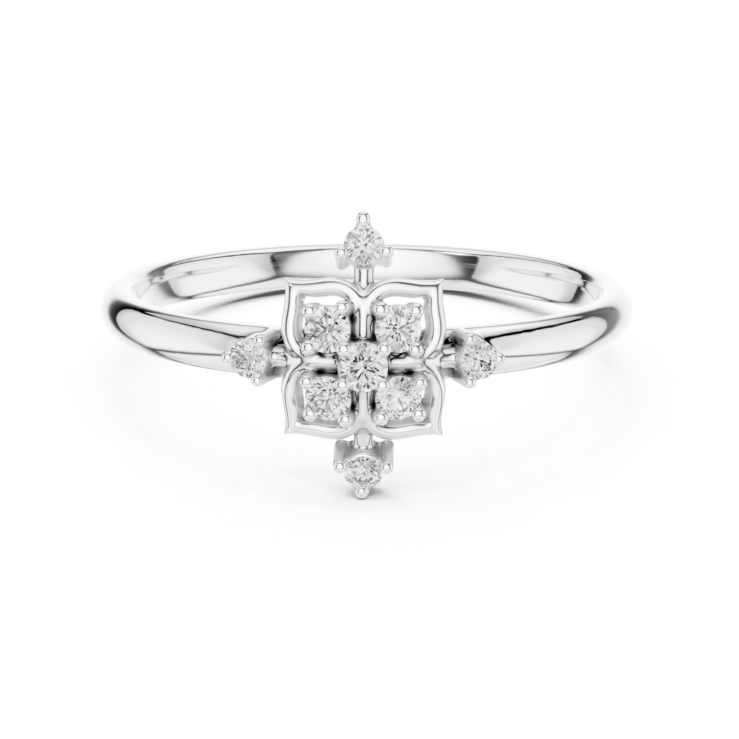 Sacred Floral Diamond Ring | Ancient Symbol Power Design | Luxury Gold Spiritual Statement Jewelry