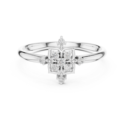 Sacred Floral Diamond Ring | Ancient Symbol Power Design | Luxury Gold Spiritual Statement Jewelry