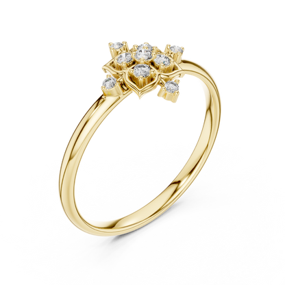 Sacred Floral Diamond Ring | Ancient Symbol Power Design | Luxury Gold Spiritual Statement Jewelry