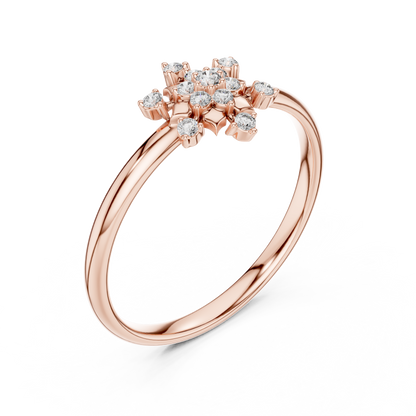 Blooming Floral Diamond Ring | Elegant Silver Gold Plated  Statement Jewelry | Perfect Anniversary Gift For Her