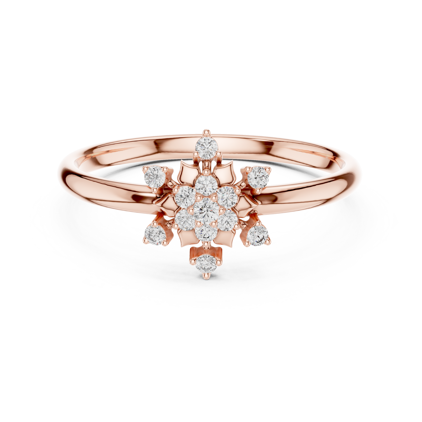 Blooming Floral Diamond Ring | Elegant Silver Gold Plated  Statement Jewelry | Perfect Anniversary Gift For Her