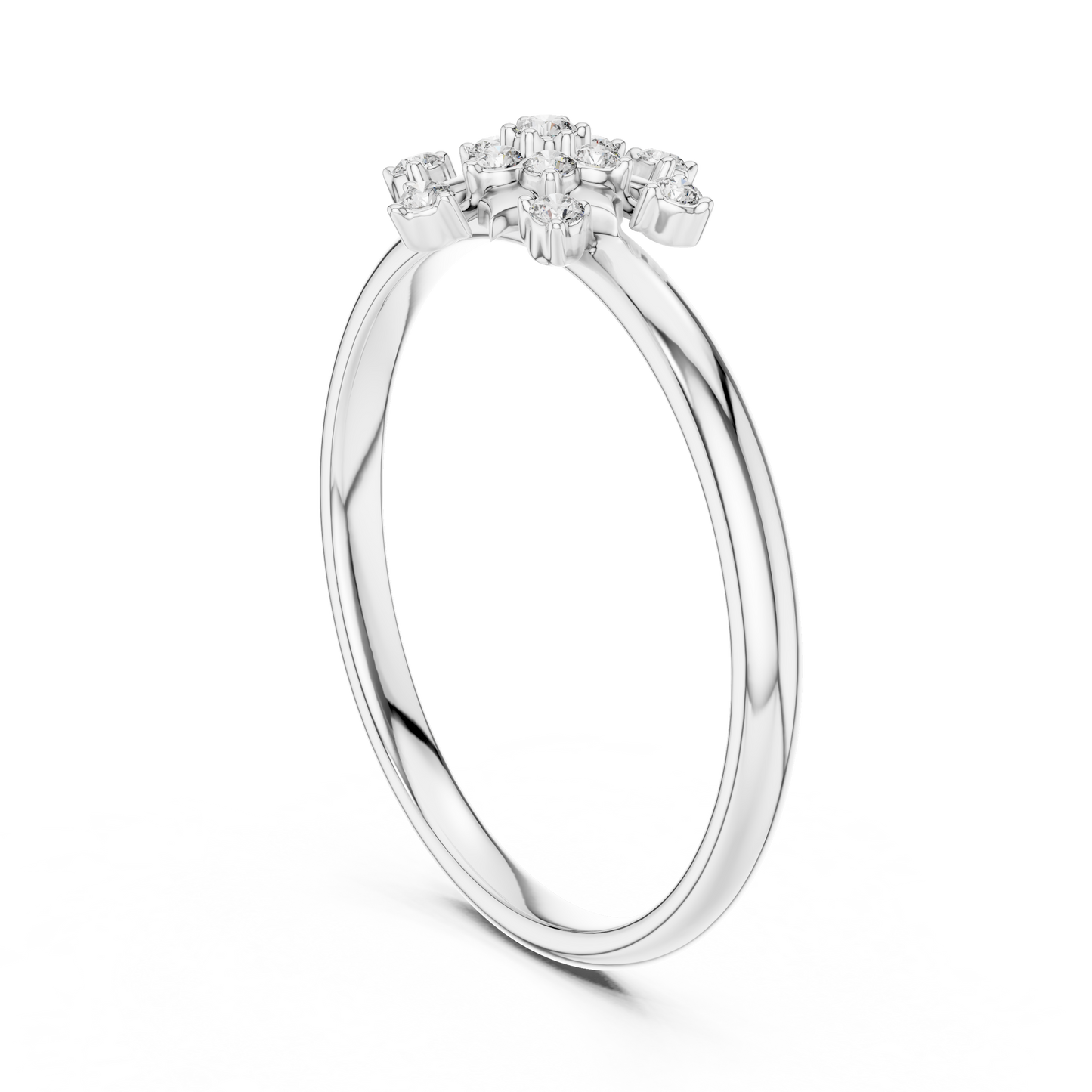 Blooming Floral Diamond Ring | Elegant Silver Gold Plated  Statement Jewelry | Perfect Anniversary Gift For Her