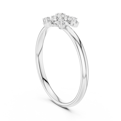 Blooming Floral Diamond Ring | Elegant Silver Gold Plated  Statement Jewelry | Perfect Anniversary Gift For Her
