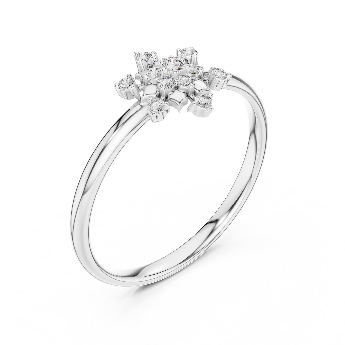 Blooming Floral Diamond Ring | Elegant Silver Gold Plated  Statement Jewelry | Perfect Anniversary Gift For Her
