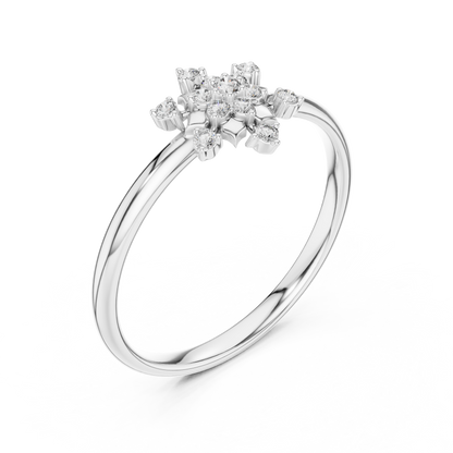 Blooming Floral Diamond Ring | Elegant Silver Gold Plated  Statement Jewelry | Perfect Anniversary Gift For Her