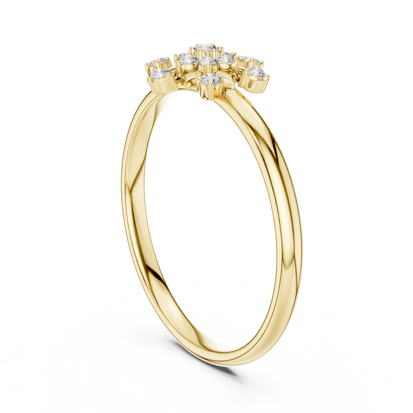 Blooming Floral Diamond Ring | Elegant Silver Gold Plated  Statement Jewelry | Perfect Anniversary Gift For Her
