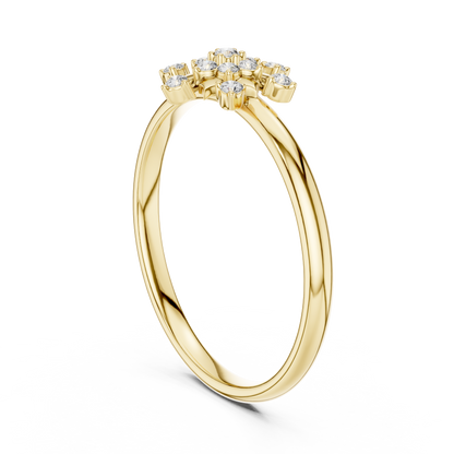 Blooming Floral Diamond Ring | Elegant Silver Gold Plated  Statement Jewelry | Perfect Anniversary Gift For Her