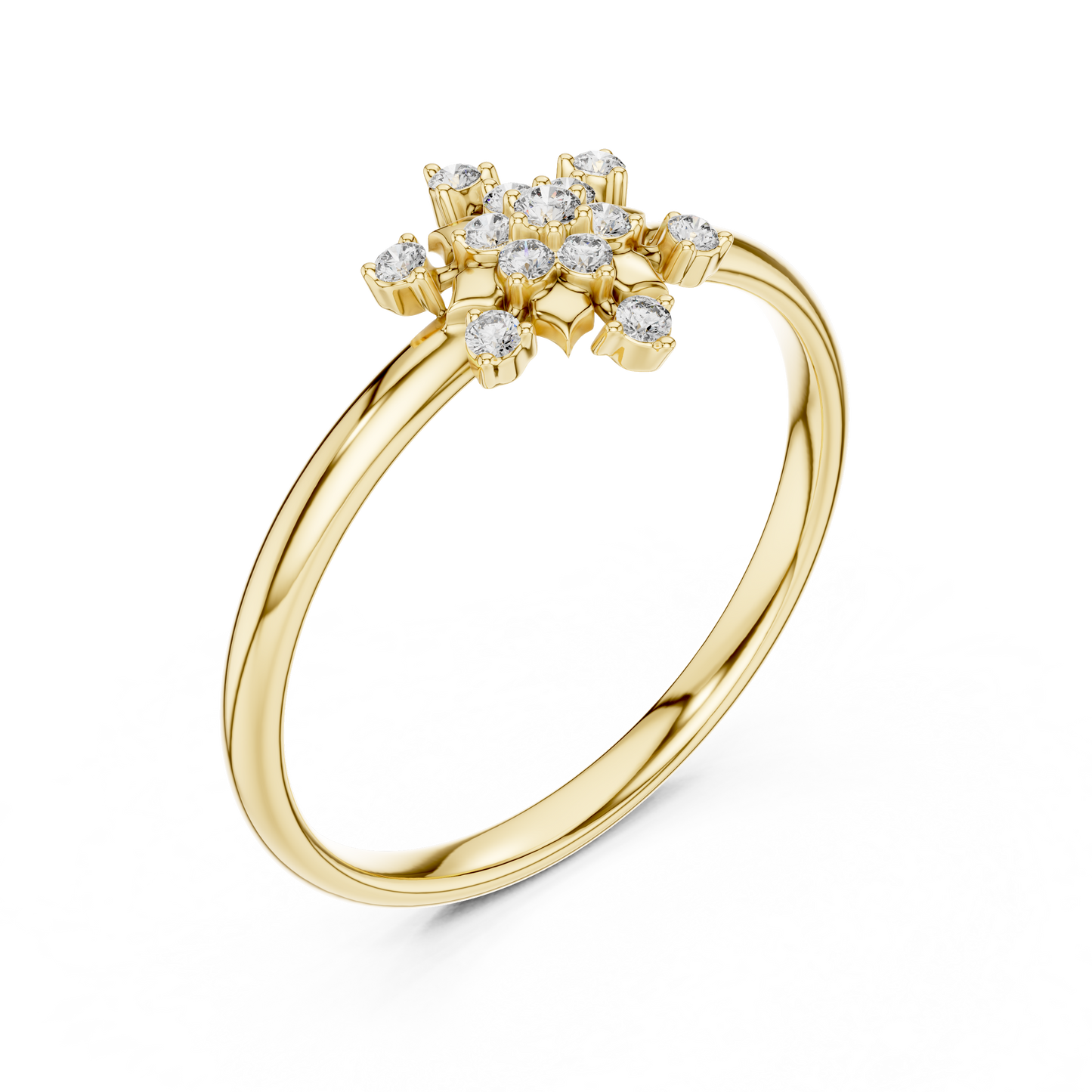 Blooming Floral Diamond Ring | Elegant Silver Gold Plated  Statement Jewelry | Perfect Anniversary Gift For Her