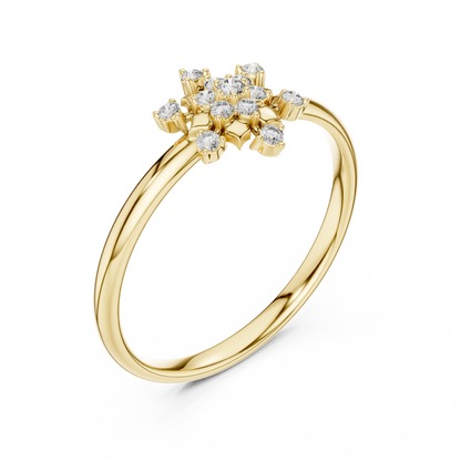 Blooming Floral Diamond Ring | Elegant Silver Gold Plated  Statement Jewelry | Perfect Anniversary Gift For Her