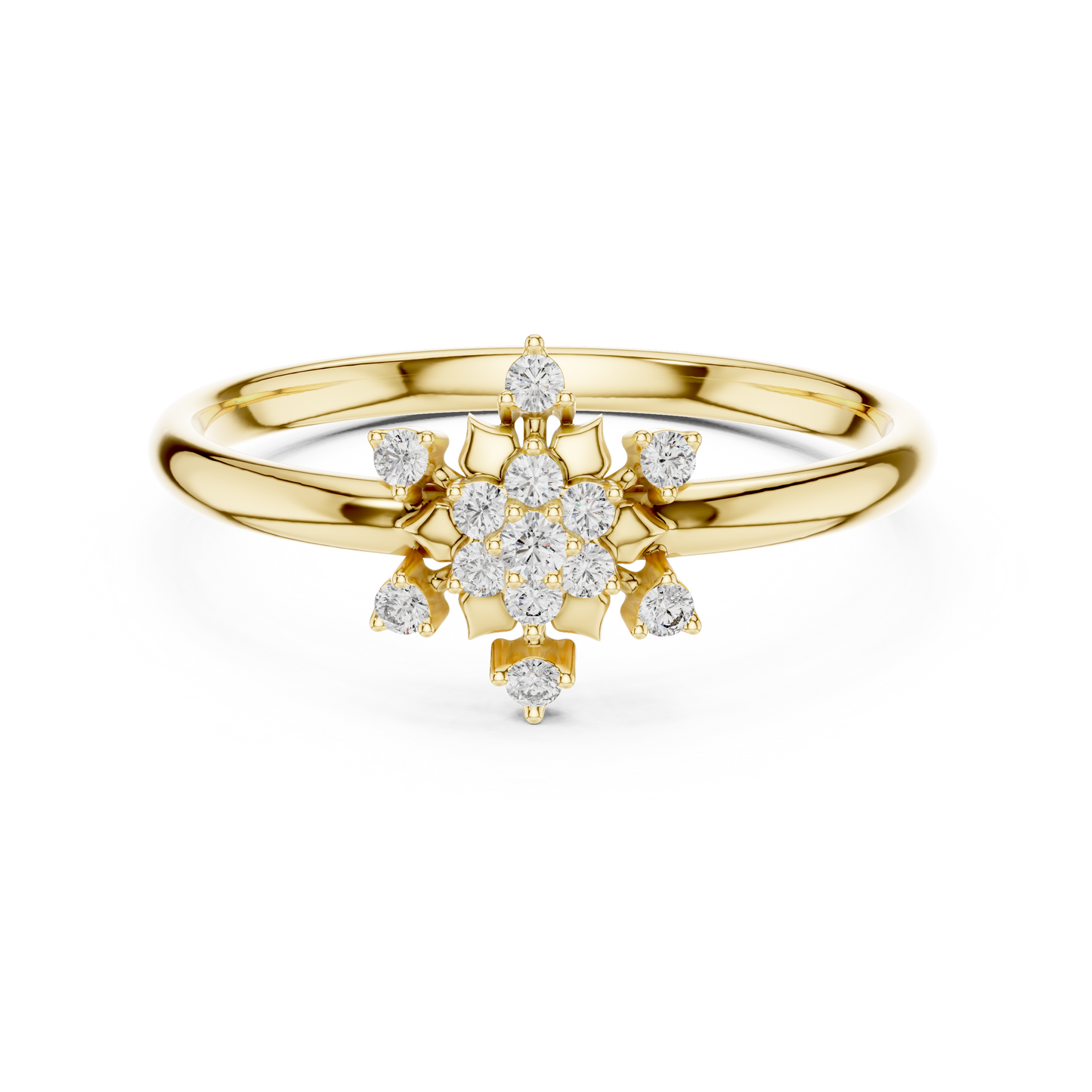 Blooming Floral Diamond Ring | Elegant Silver Gold Plated  Statement Jewelry | Perfect Anniversary Gift For Her