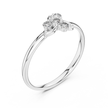 Refined Diamond Floral Ring | Elegant Silver Rose Plated Minimal Design | Everyday Luxury With Meaning