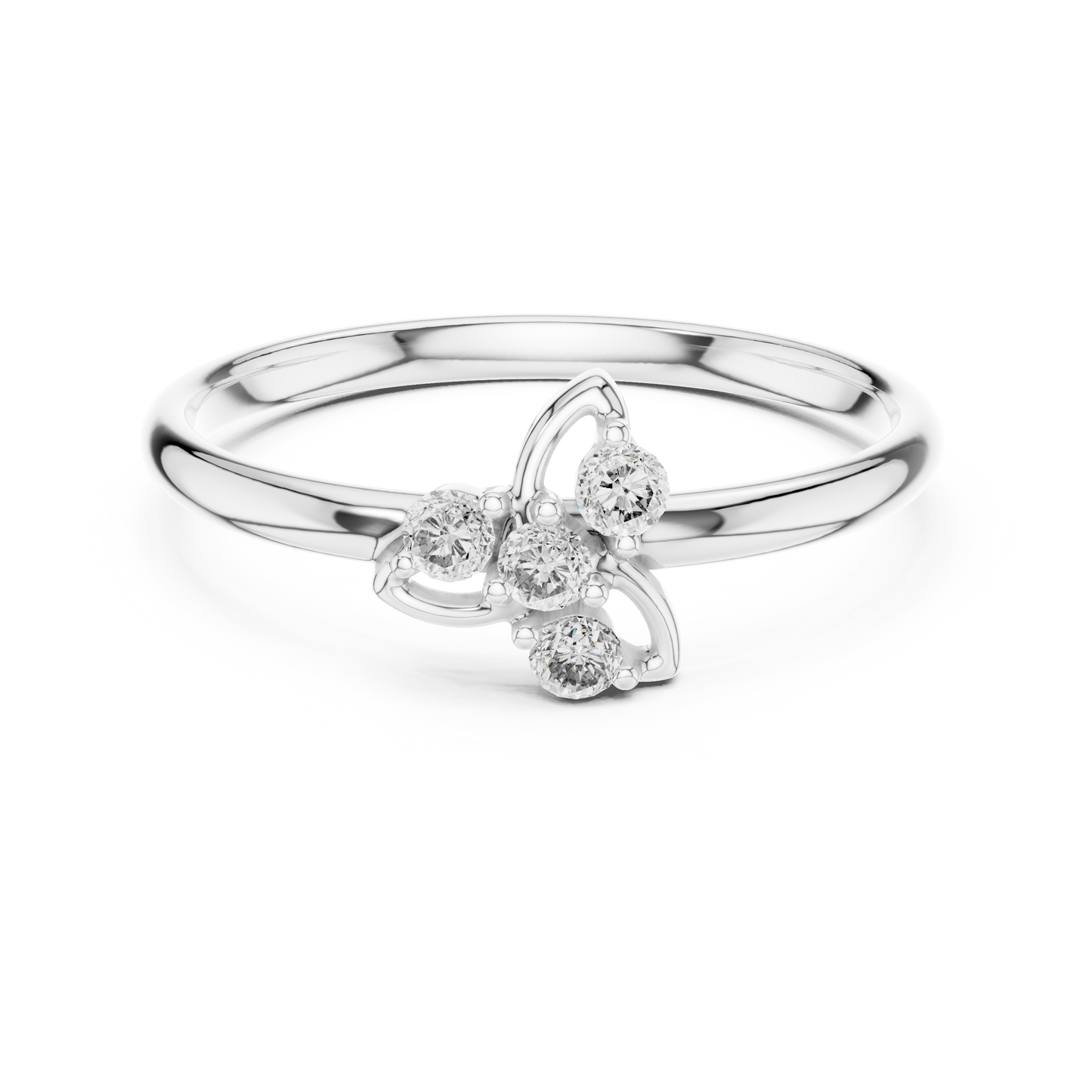 Refined Diamond Floral Ring | Elegant Silver Rose Plated Minimal Design | Everyday Luxury With Meaning