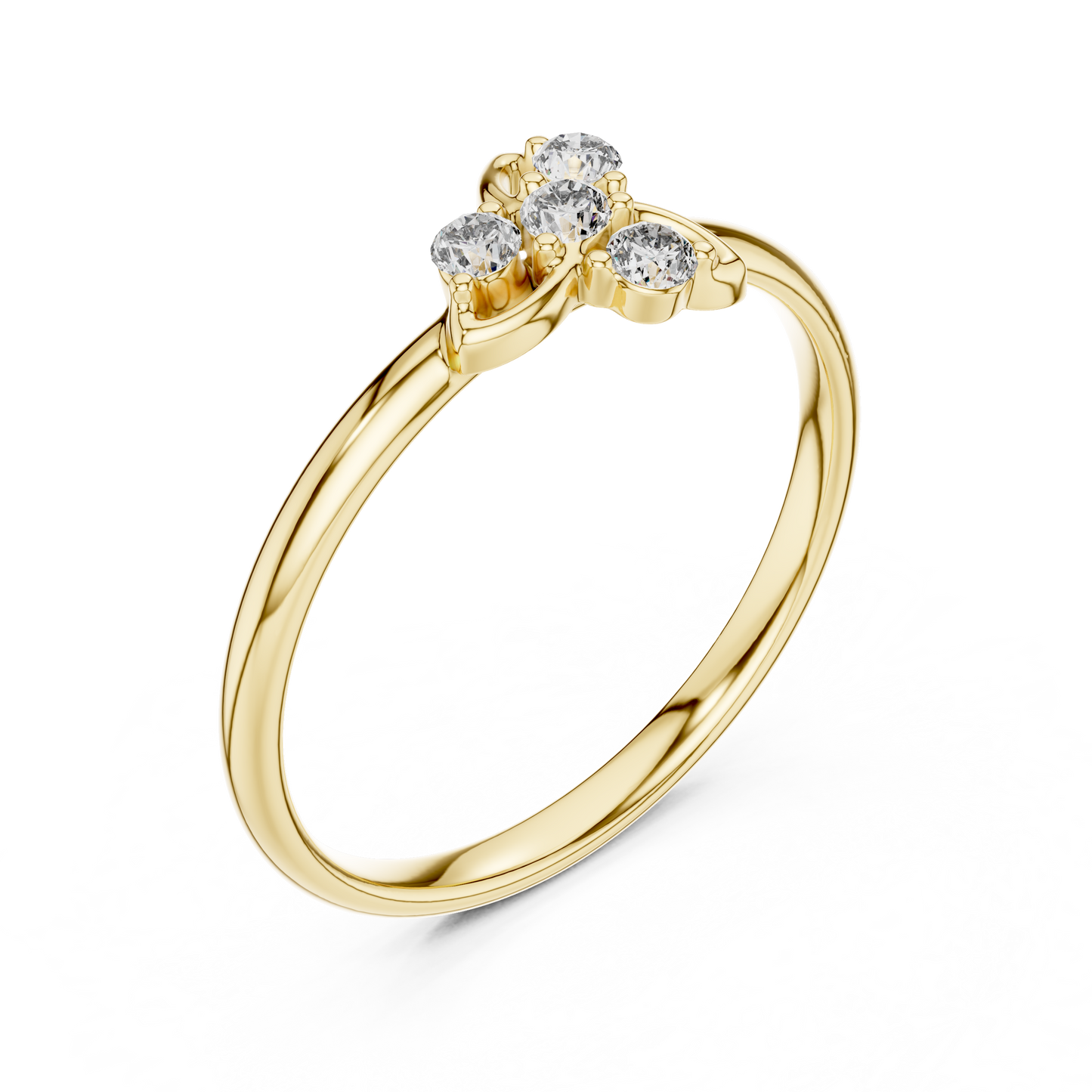 Refined Diamond Floral Ring | Elegant Silver Rose Plated Minimal Design | Everyday Luxury With Meaning