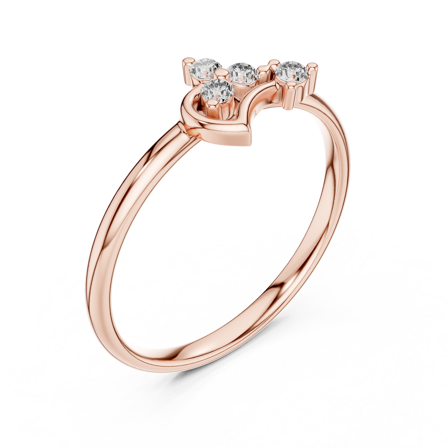 Heart Diamond Promise Ring | Minimal Romantic Fine Jewelry | Gift For Her Daily Wear Love