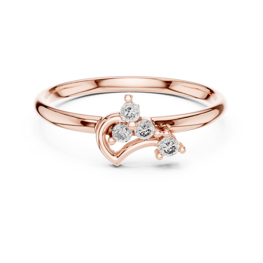 Heart Diamond Promise Ring | Minimal Romantic Fine Jewelry | Gift For Her Daily Wear Love