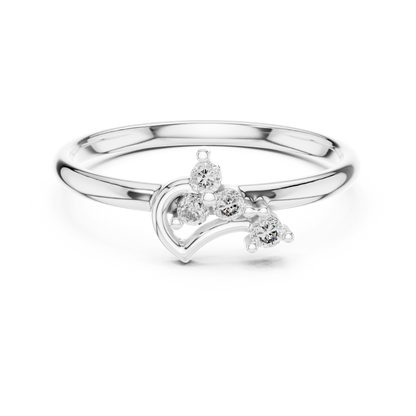 Heart Diamond Promise Ring | Minimal Romantic Fine Jewelry | Gift For Her Daily Wear Love