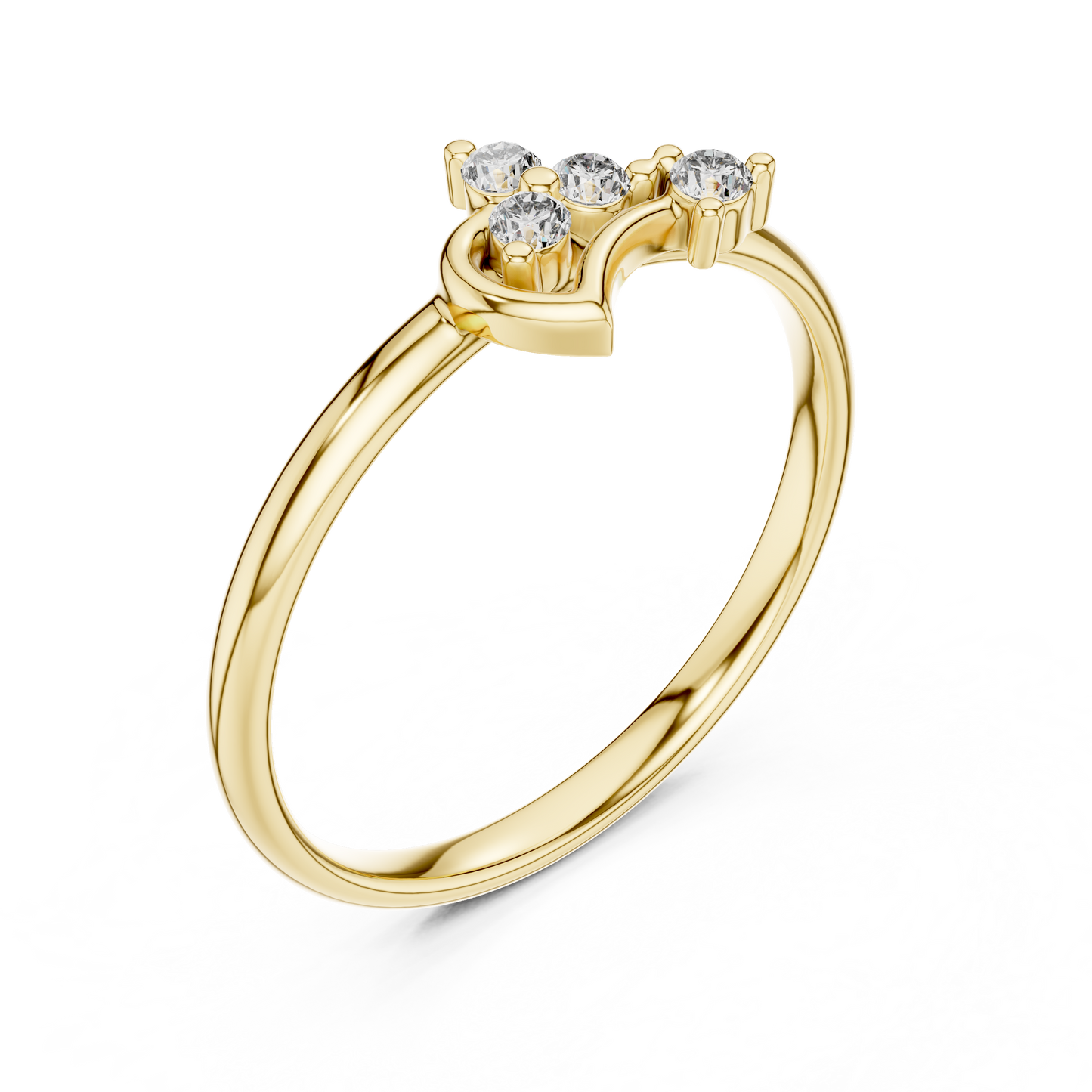 Heart Diamond Promise Ring | Minimal Romantic Fine Jewelry | Gift For Her Daily Wear Love