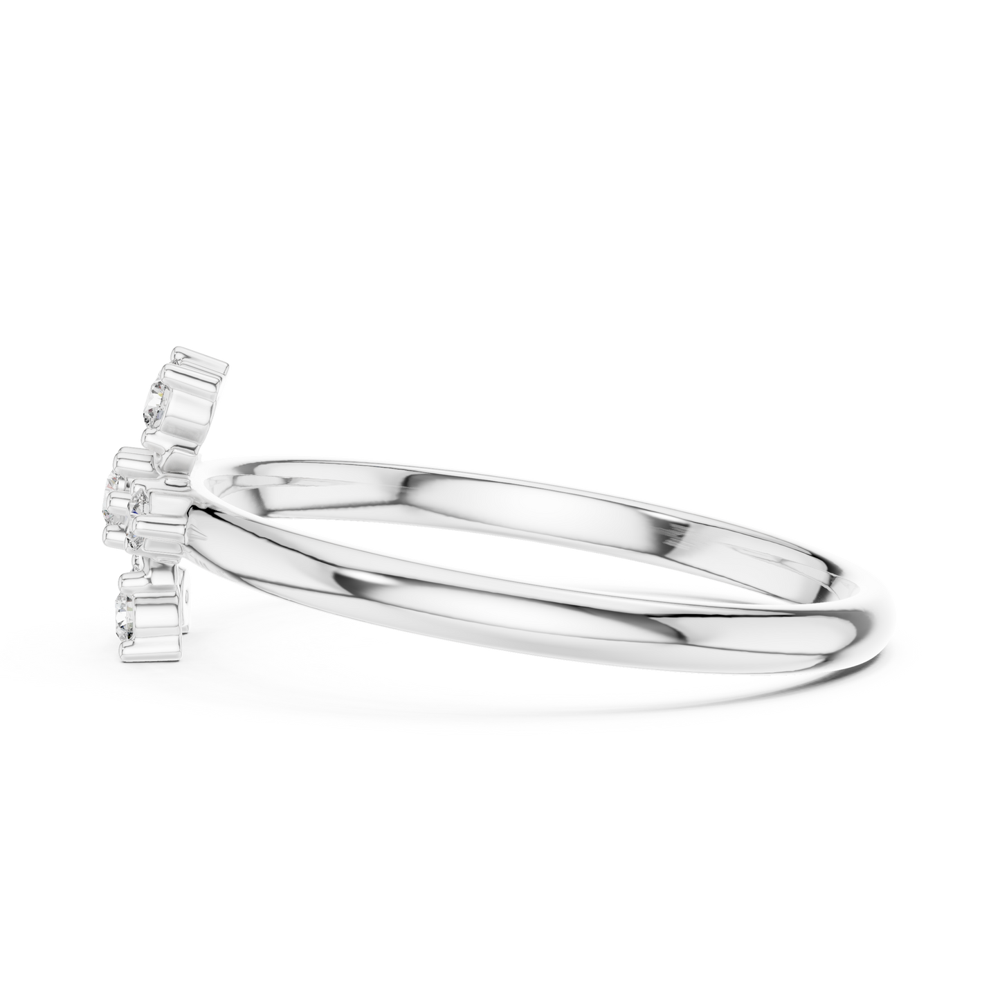 Floral Star Diamond Ring | Elegant Silver Rose Plated  Fine Jewelry | Minimalist Engagement Wedding Promise Ring