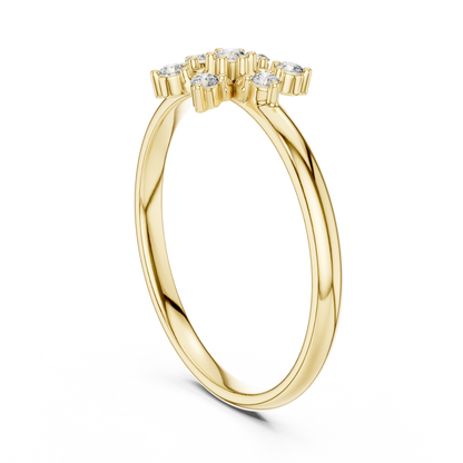 Floral Star Diamond Ring | Elegant Silver Rose Plated  Fine Jewelry | Minimalist Engagement Wedding Promise Ring
