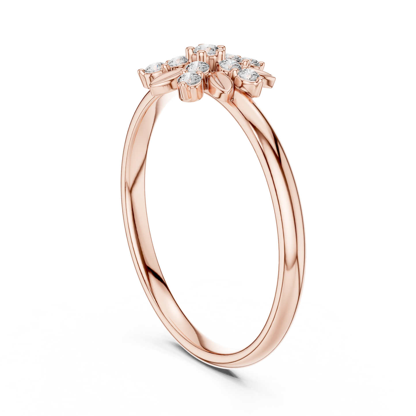 Ethereal Floral Diamond Ring | Luxury Minimal 925 Sterling Silver | Refined High End Jewelry