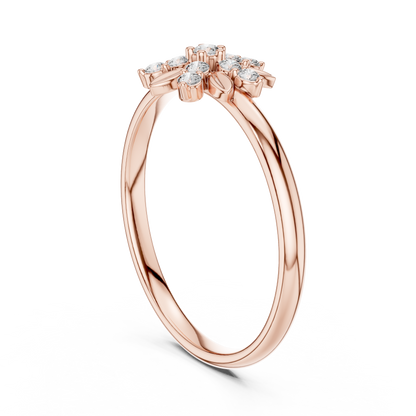 Ethereal Floral Diamond Ring | Luxury Minimal 925 Sterling Silver | Refined High End Jewelry