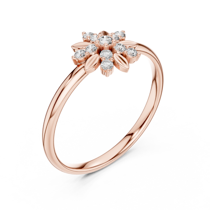 Ethereal Floral Diamond Ring | Luxury Minimal 925 Sterling Silver | Refined High End Jewelry