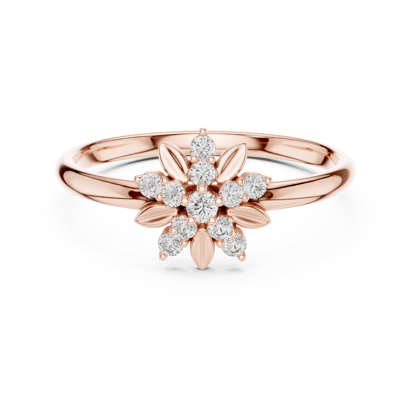 Ethereal Floral Diamond Ring | Luxury Minimal 925 Sterling Silver | Refined High End Jewelry