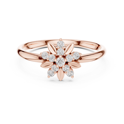 Ethereal Floral Diamond Ring | Luxury Minimal 925 Sterling Silver | Refined High End Jewelry