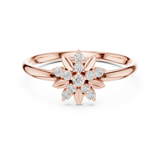 Ethereal Floral Diamond Ring | Luxury Minimal Gold | Refined High End Jewelry