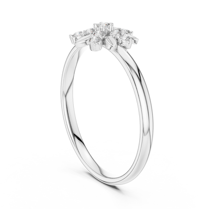 Ethereal Floral Diamond Ring | Luxury Minimal 925 Sterling Silver | Refined High End Jewelry