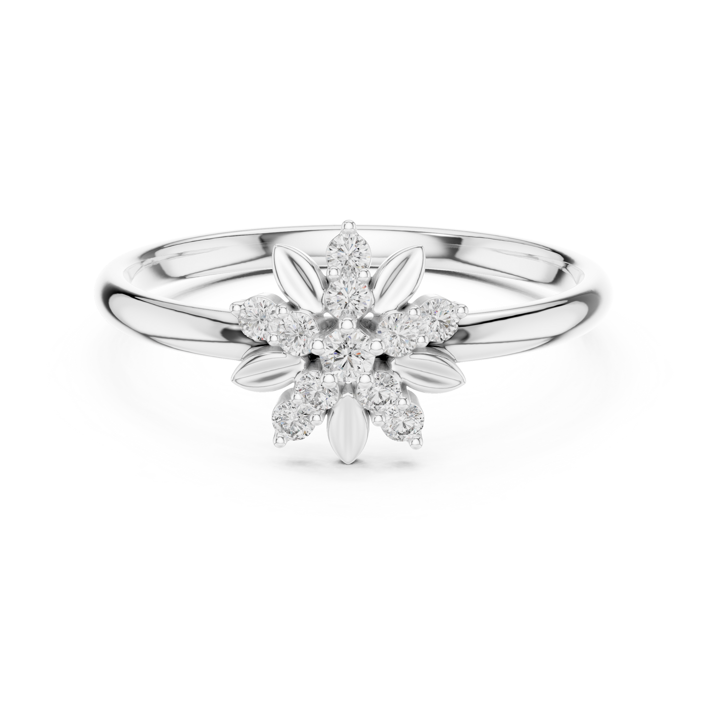 Ethereal Floral Diamond Ring | Luxury Minimal 925 Sterling Silver | Refined High End Jewelry