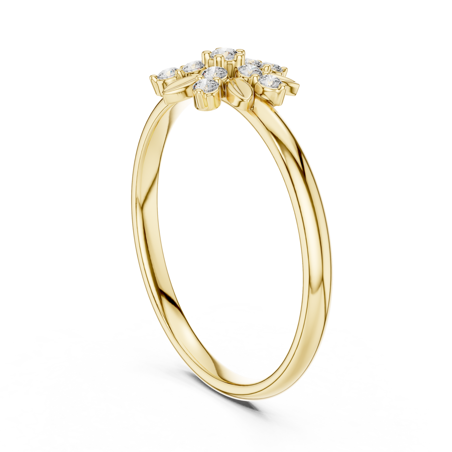 Ethereal Floral Diamond Ring | Luxury Minimal 925 Sterling Silver | Refined High End Jewelry